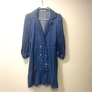 Zara Indigo Denim Shirt Dress